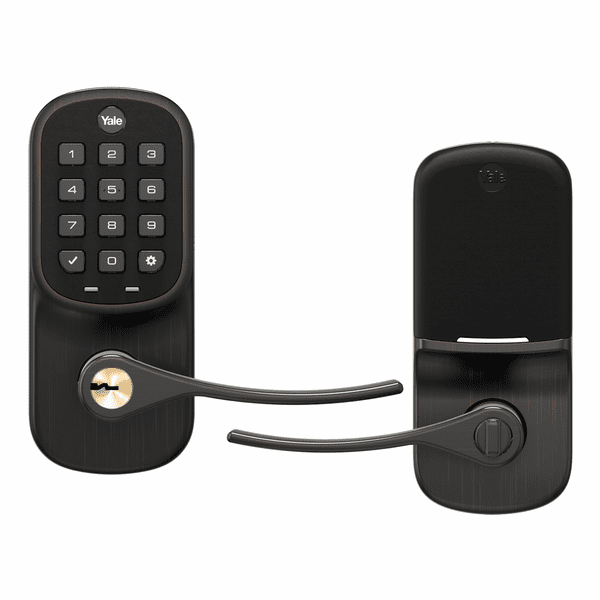 Yale Residential Z-Wave Push-Button Lever Lock - Bronze